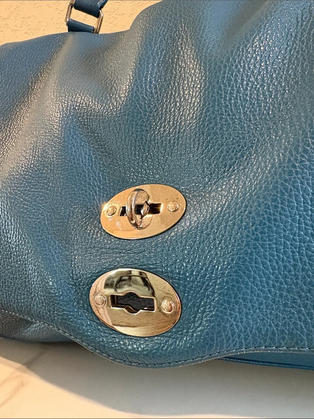 Zanellato Postina Leather Handbag Blue